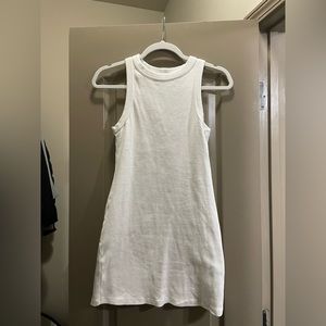 Sleeveless ribbed body con mini dress